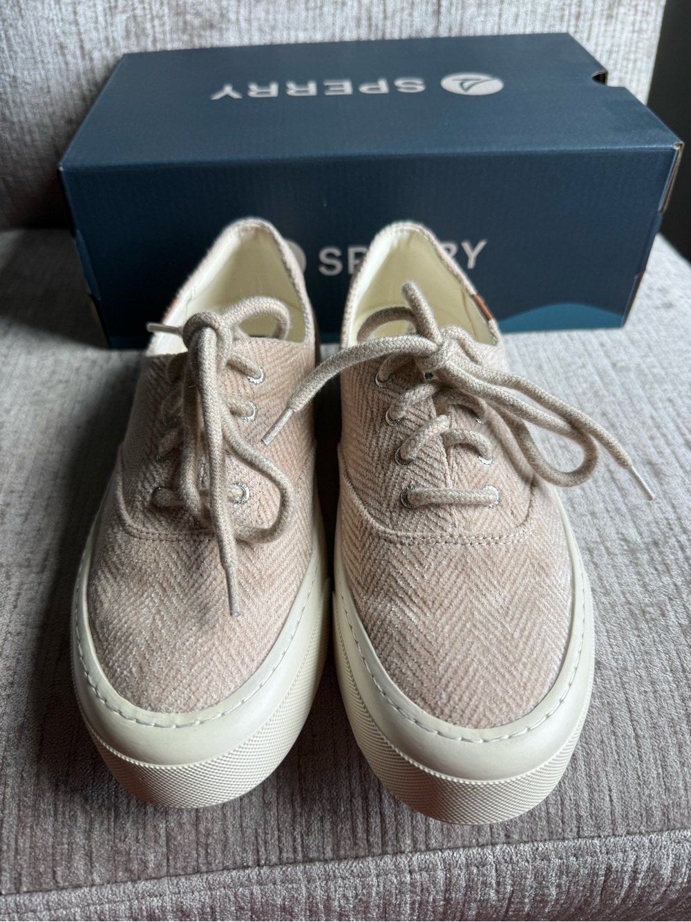 Sperry Candy CVO Linen Multi Canvas Platform Sneakers Women’s US 6